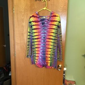 Rainbow Tie Dye Summer t-shirt hoodie L